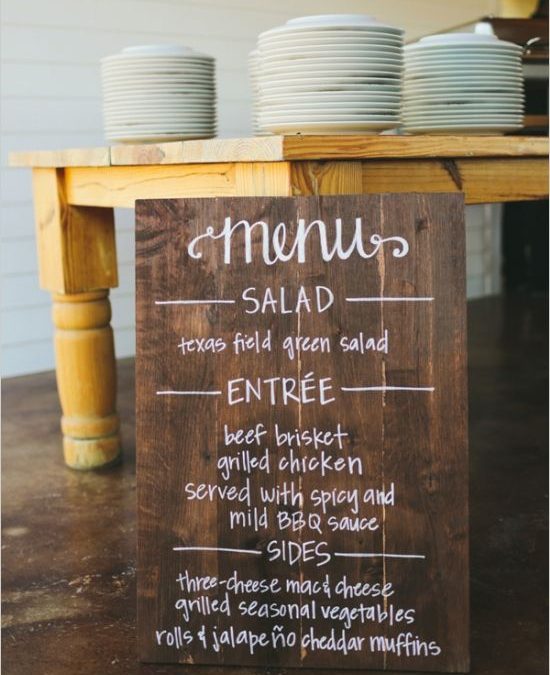 Unique Menu Signs for Your Wedding – DFW Caterer